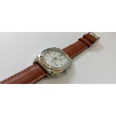 VINTAGE Mondia ανδρικό ρολόι με ασημένιο καντράν και ταμπά δερμάτινο λουράκι (VIN70 - 1-561-1)